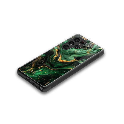 Golden Forest stylish phone case for samsung galaxy s25 ultra | glossy glass and slim fit