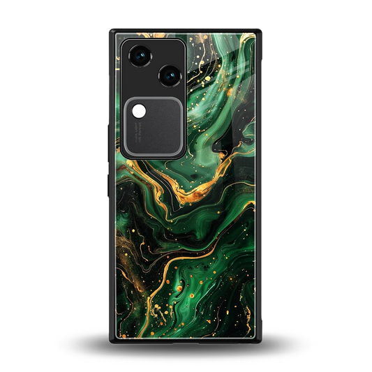 Golden Forest back phone cover | glass case for vivo v30