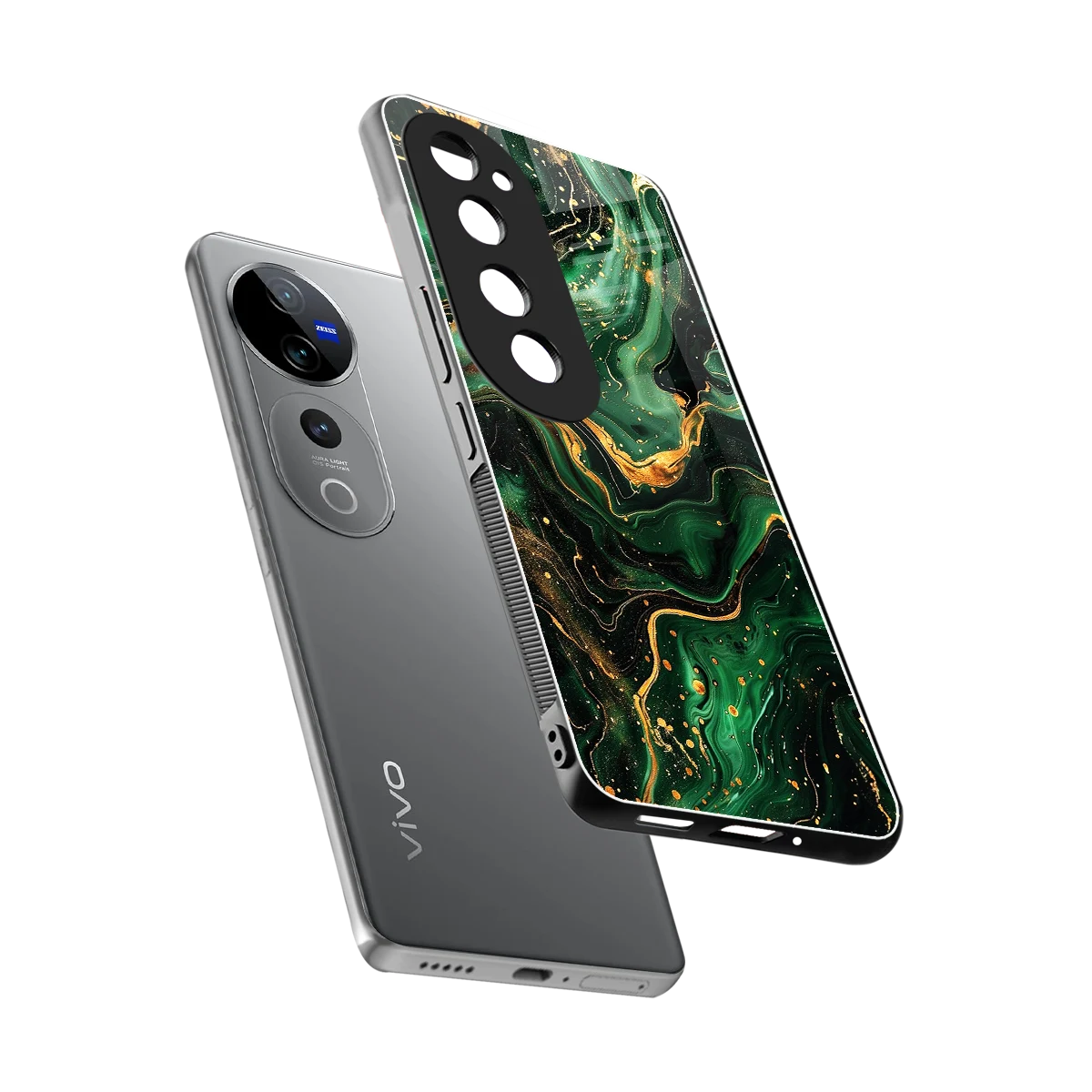 Golden Forest sleek vivo v40 pro cover with tempered glass back and TPU edges