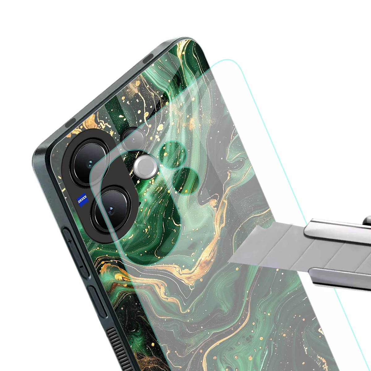 Golden Forest stylish phone case for vivo v60 | glossy glass and slim fit
