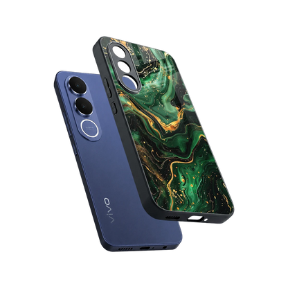 Golden Forest sleek vivo v70 fe cover with tempered glass back and TPU edges