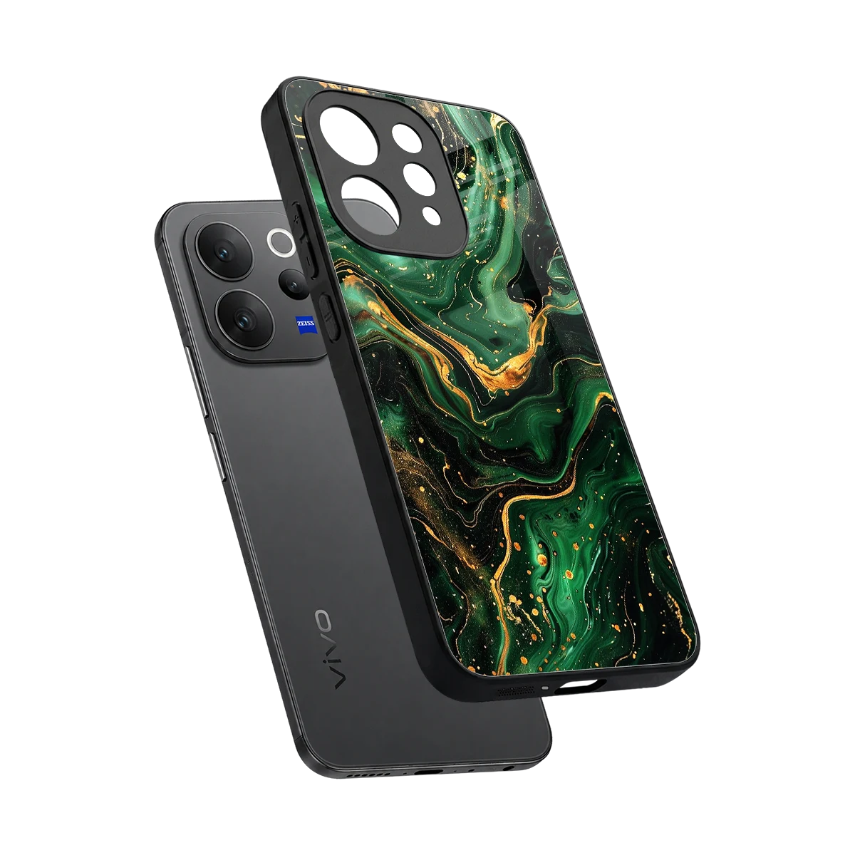 Golden Forest sleek vivo v70 elite cover with tempered glass back and TPU edges