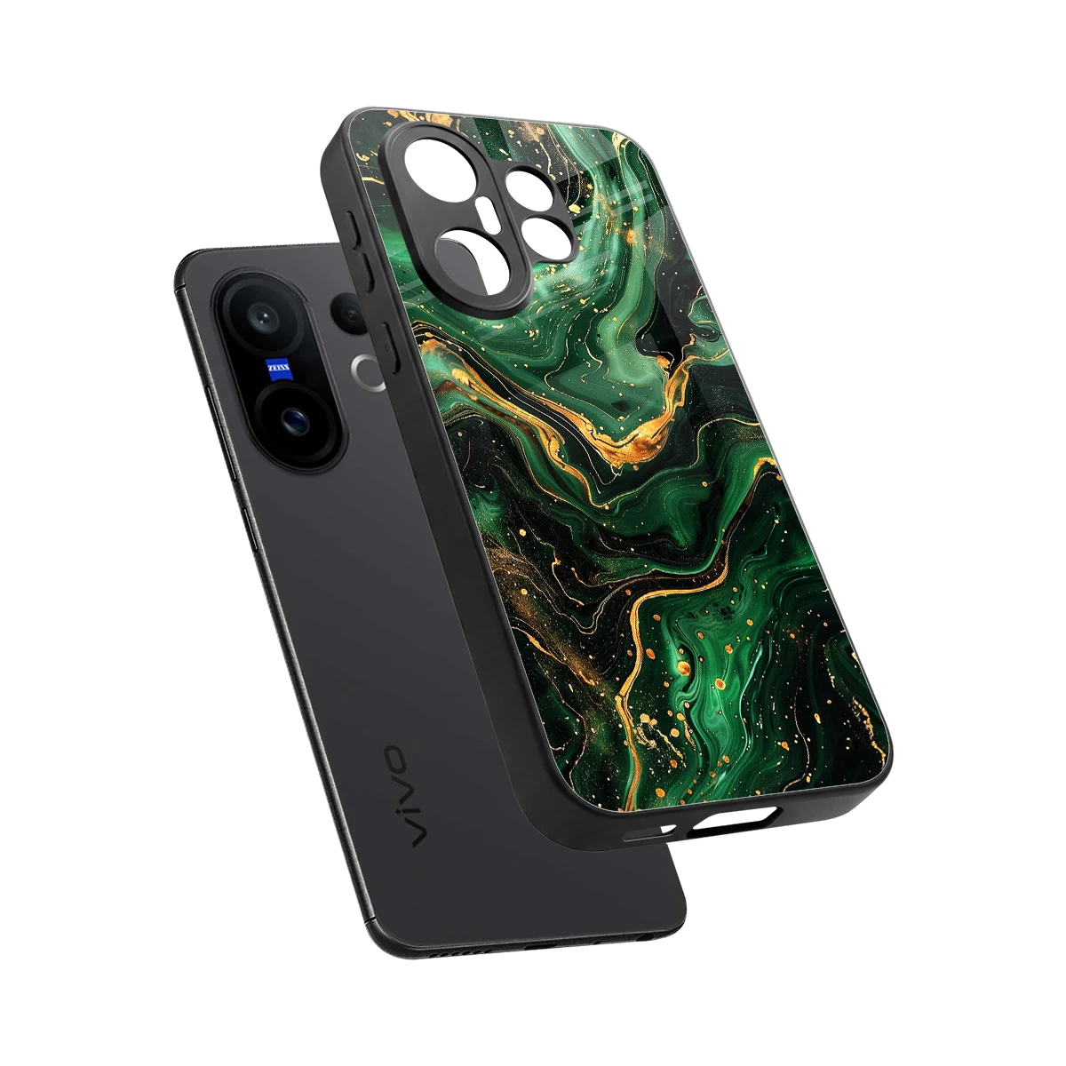 Golden Forest sleek vivo x200 fe cover with tempered glass back and TPU edges