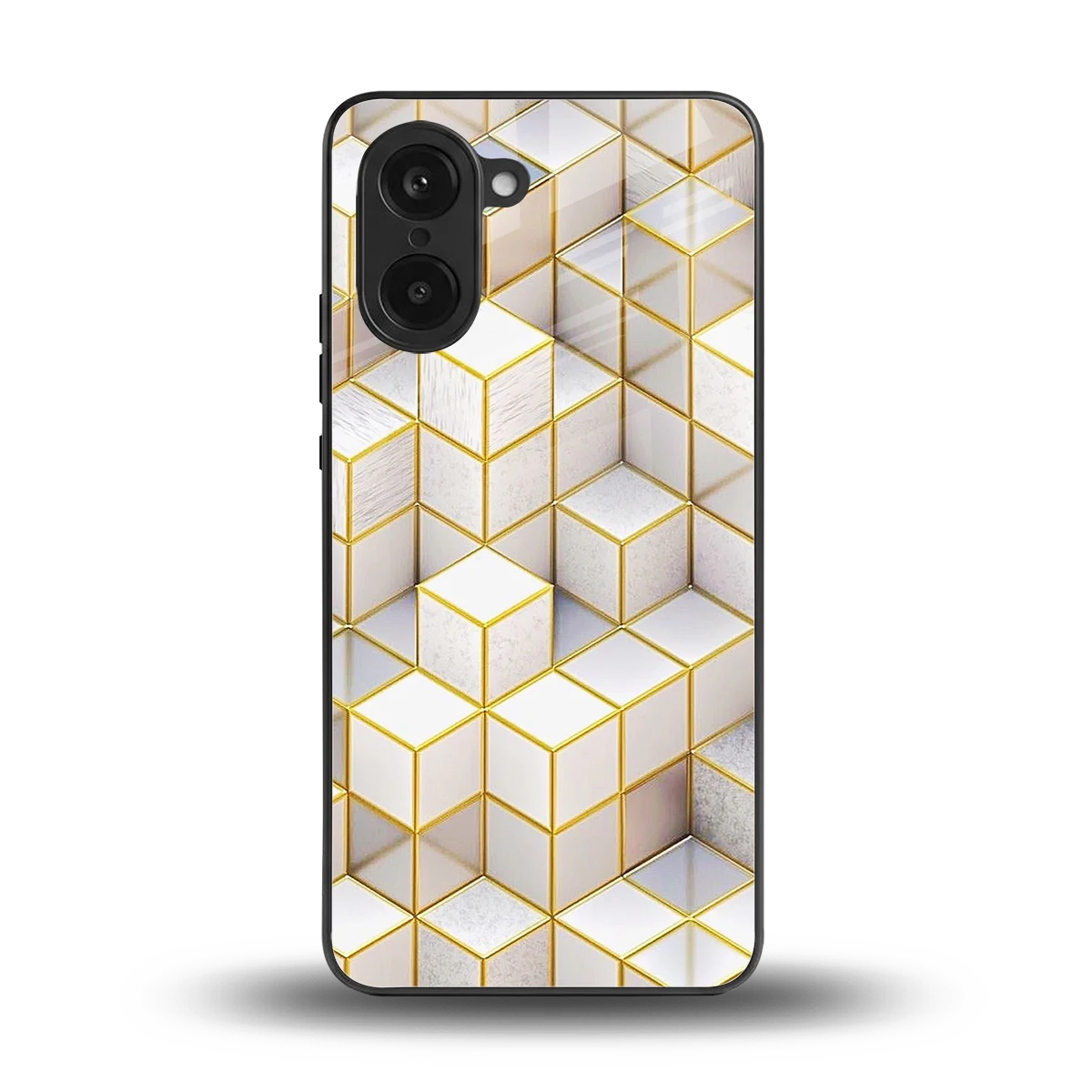 Golden Geometry back phone cover | glass case for oneplus nord ce5 5g