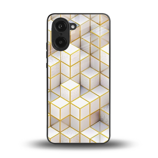 Golden Geometry back phone cover | glass case for oneplus nord ce5 5g