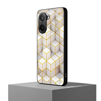 Golden Geometry oneplus nord ce5 5g mobile cover | shockproof glass phone case
