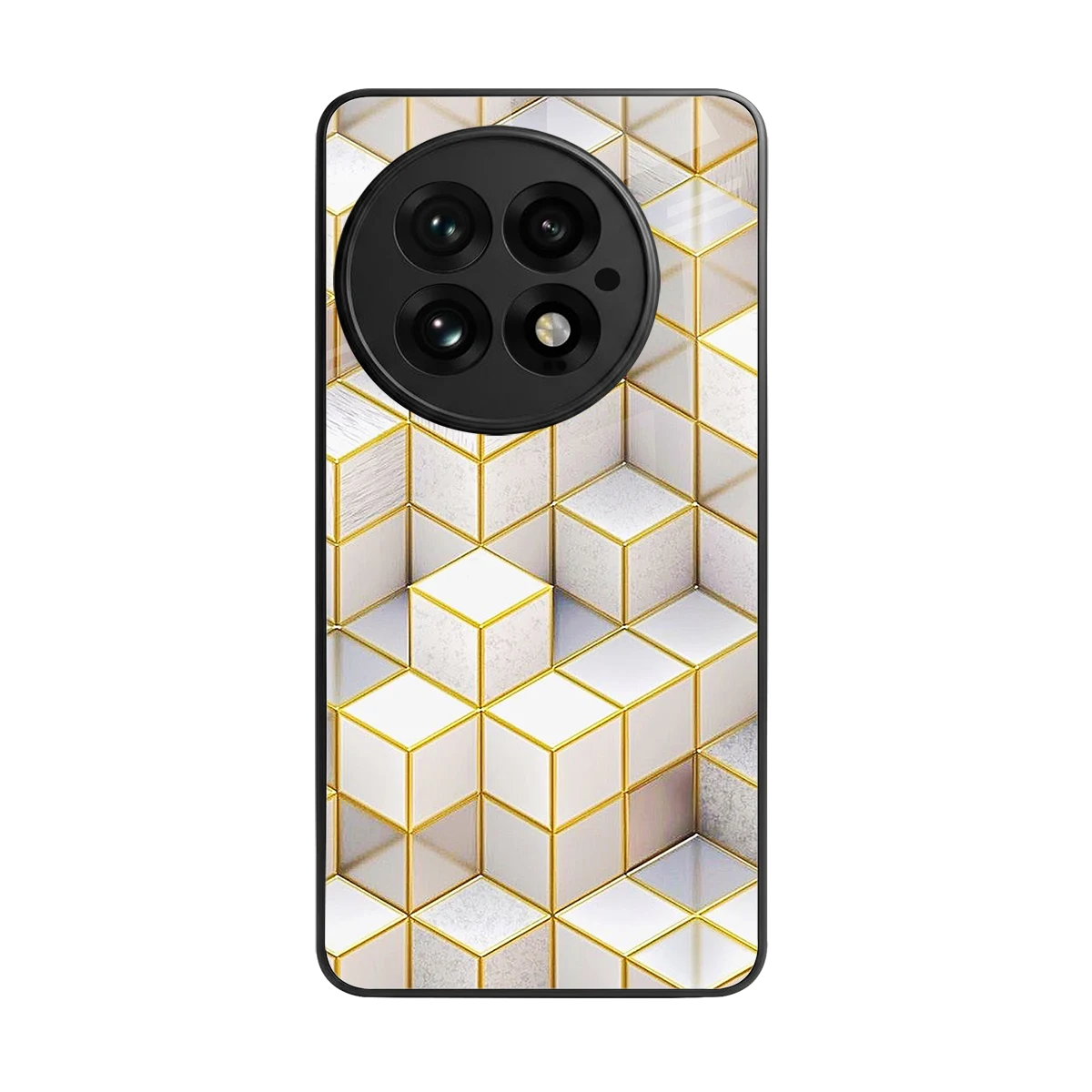 Golden Geometry back phone cover | glass case for oneplus 13