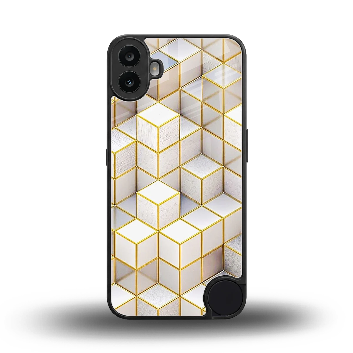 Golden Geometry back phone cover | glass case for cmf nothing phone 1