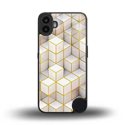 Golden Geometry back phone cover | glass case for cmf nothing phone 1