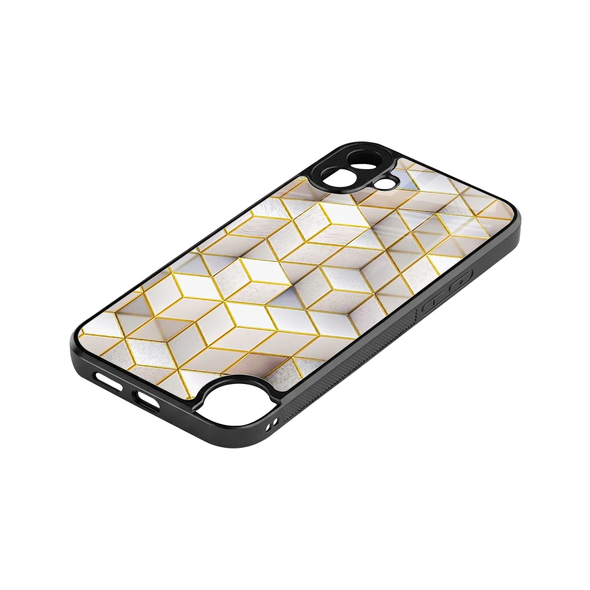 Golden Geometry stylish phone case for cmf nothing phone 1 | glossy glass and slim fit