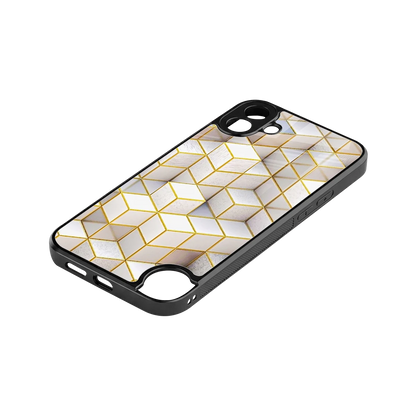 Golden Geometry stylish phone case for cmf nothing phone 1 | glossy glass and slim fit