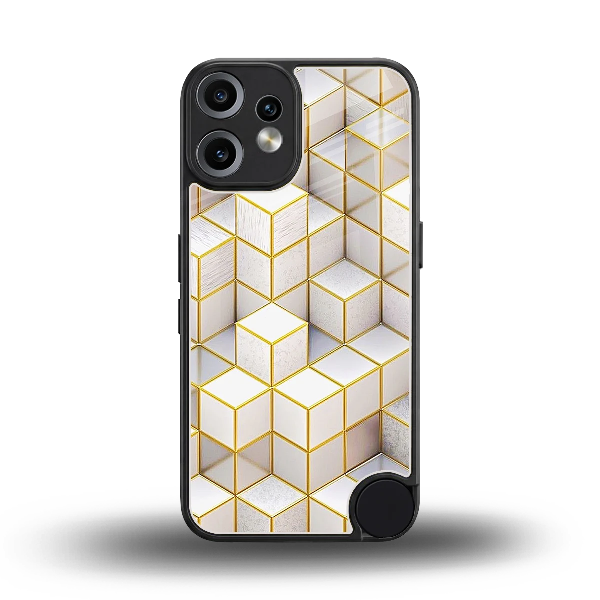 Golden Geometry back phone cover | glass case for cmf nothing phone 2 pro