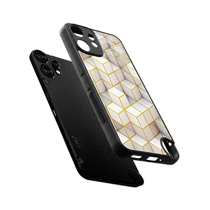 Golden Geometry sleek cmf nothing phone 2 pro cover with tempered glass back and TPU edges