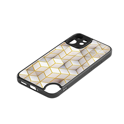 Golden Geometry stylish phone case for cmf nothing phone 2 pro | glossy glass and slim fit