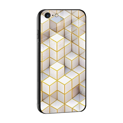 Golden Geometry sleek iphone 6s plus cover with tempered glass back and TPU edges