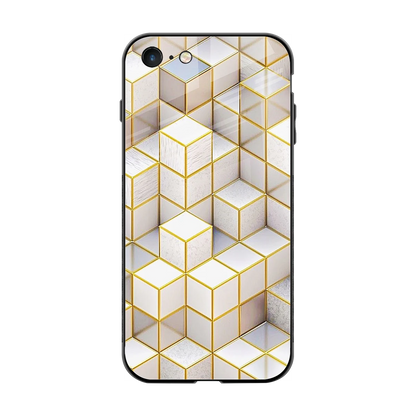 Golden Geometry back phone cover | glass case for iphone 7