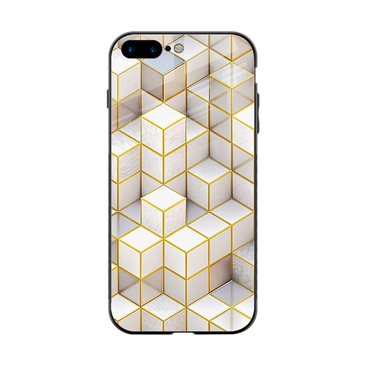 Golden Geometry back phone cover | glass case for iphone 8 plus