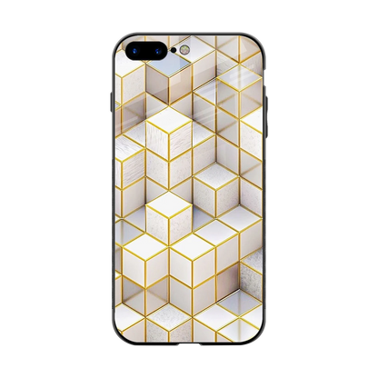 Golden Geometry back phone cover | glass case for iphone 8 plus