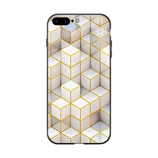 Golden Geometry back phone cover | glass case for iphone 8 plus