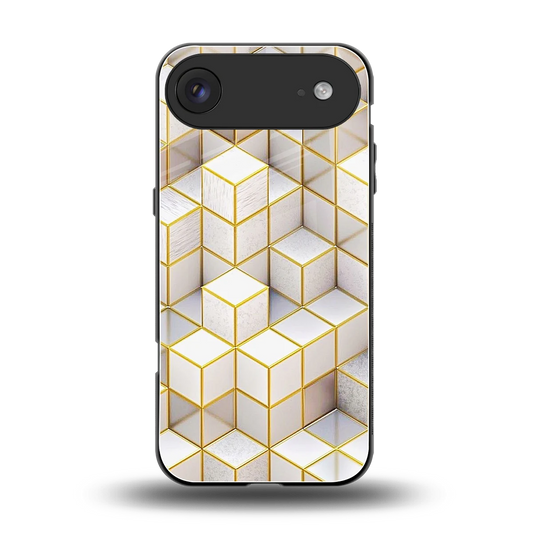 Golden Geometry back phone cover | glass case for iphone air
