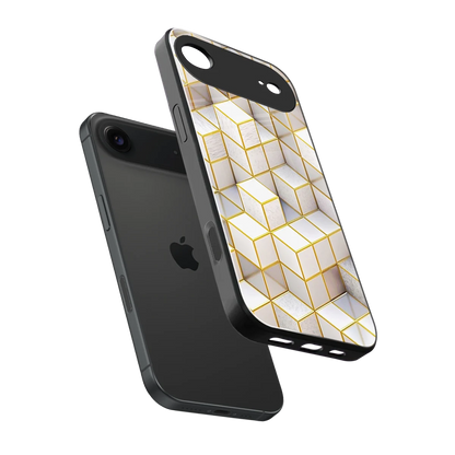 Golden Geometry sleek iphone air cover with tempered glass back and TPU edges