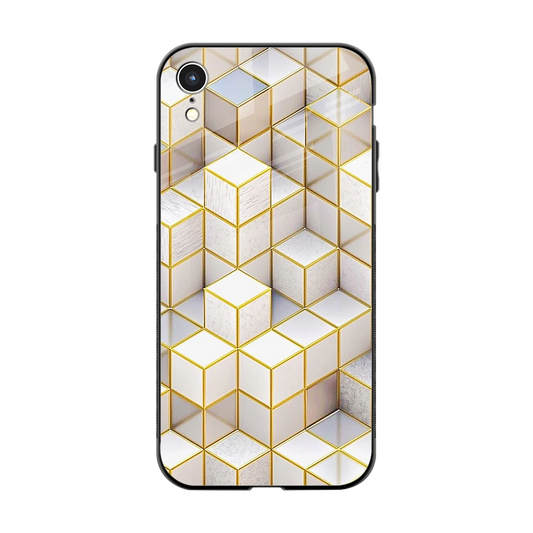 Golden Geometry back phone cover | glass case for iphone xr