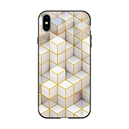 Golden Geometry back phone cover | glass case for iphone xs max