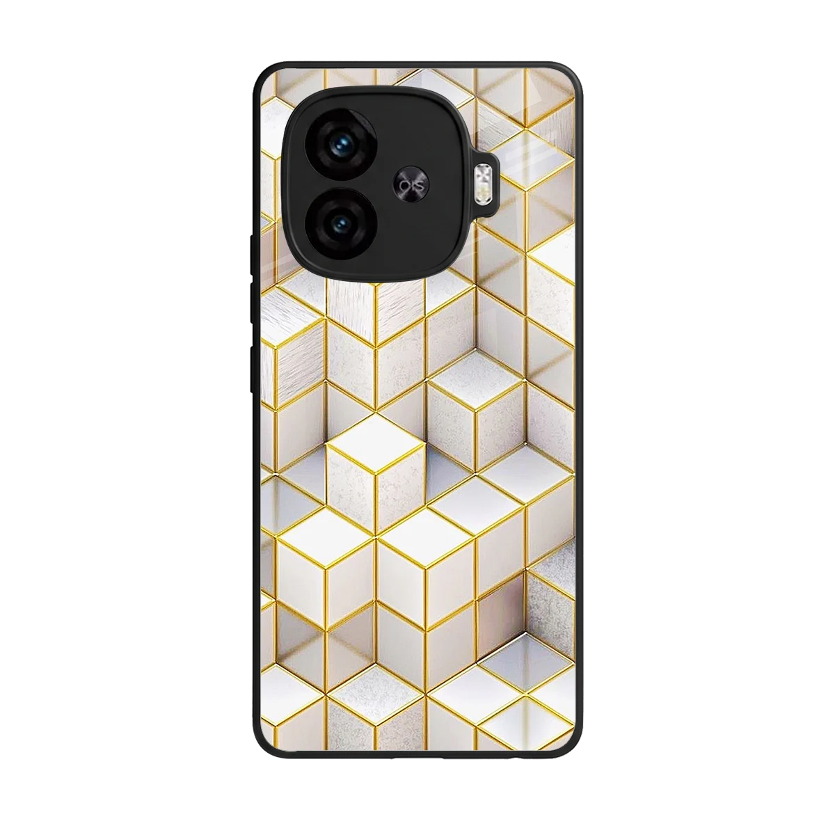 Golden Geometry back phone cover | glass case for iqoo neo 10r 5g