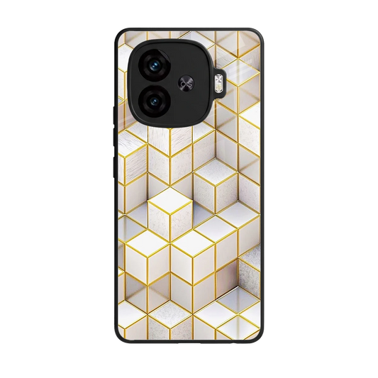 Golden Geometry back phone cover | glass case for iqoo neo 10r 5g