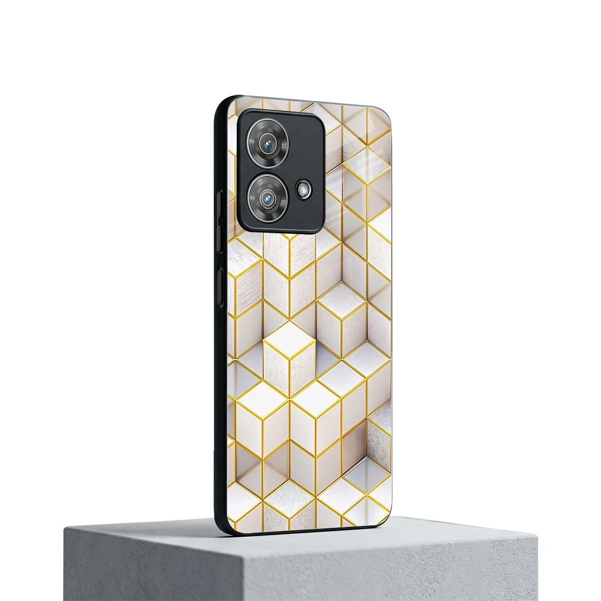 Golden Geometry motorola edge 40 neo 5g mobile cover | shockproof glass phone case