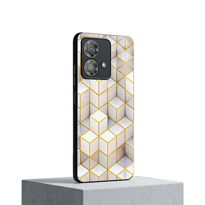 Golden Geometry motorola edge 40 neo 5g mobile cover | shockproof glass phone case