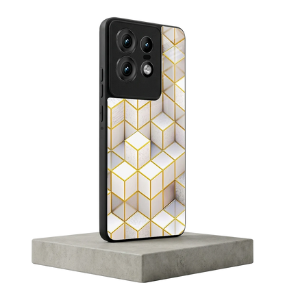 Golden Geometry motorola edge 50 pro mobile cover | shockproof glass phone case