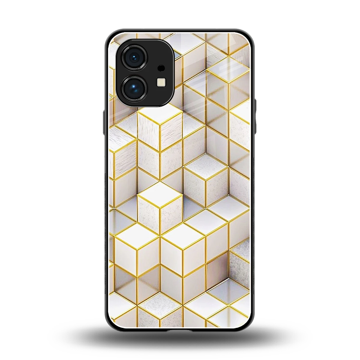 Golden Geometry back phone cover | glass case for nothing phone 1