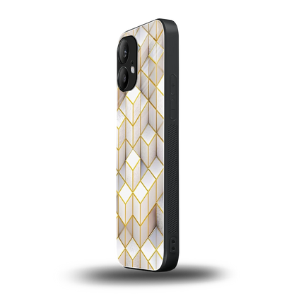 Golden Geometry nothing phone 2 mobile cover | shockproof glass phone case