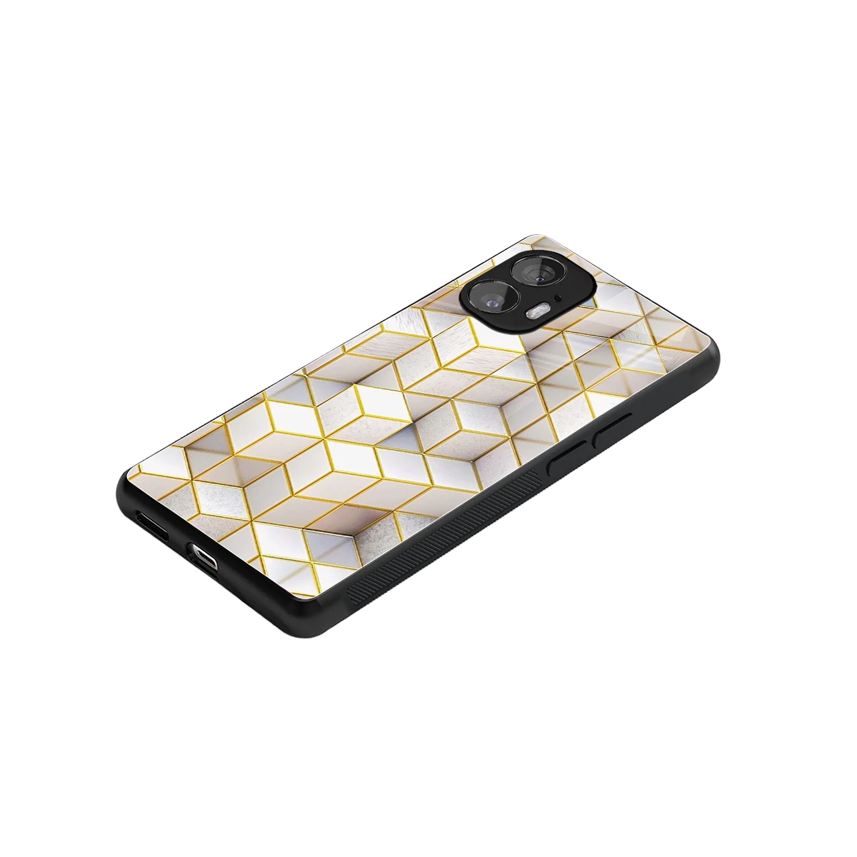 Golden Geometry stylish phone case for nothing phone 2 | glossy glass and slim fit