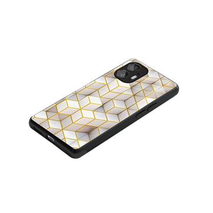 Golden Geometry stylish phone case for nothing phone 2 | glossy glass and slim fit