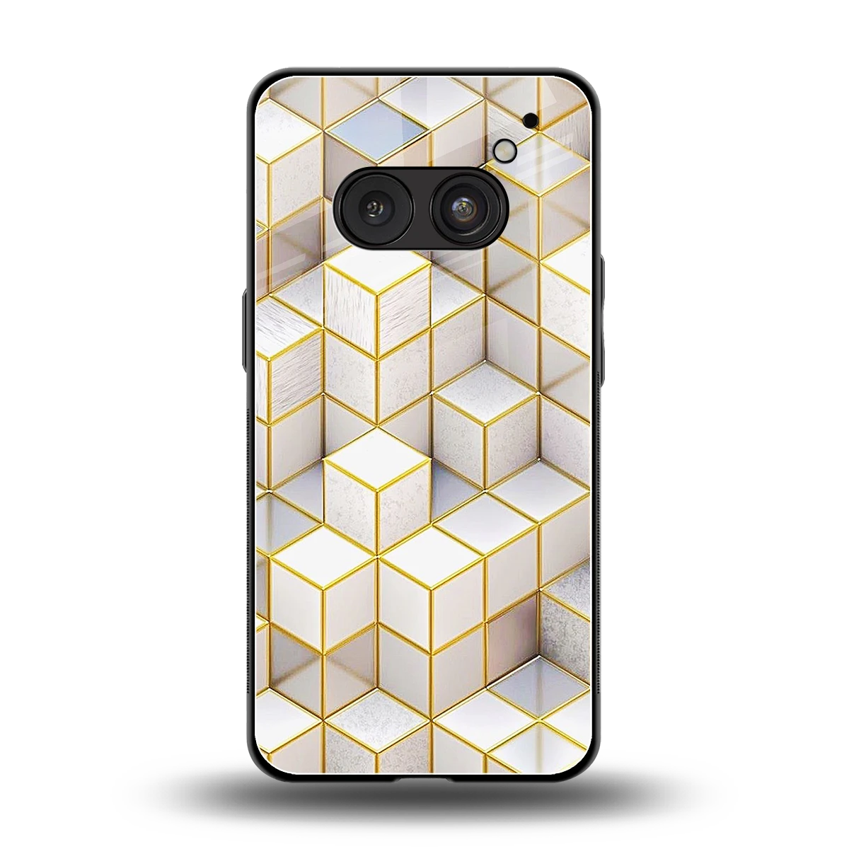 Golden Geometry back phone cover | glass case for nothing phone 2a plus