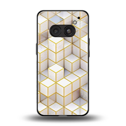 Golden Geometry back phone cover | glass case for nothing phone 2a plus