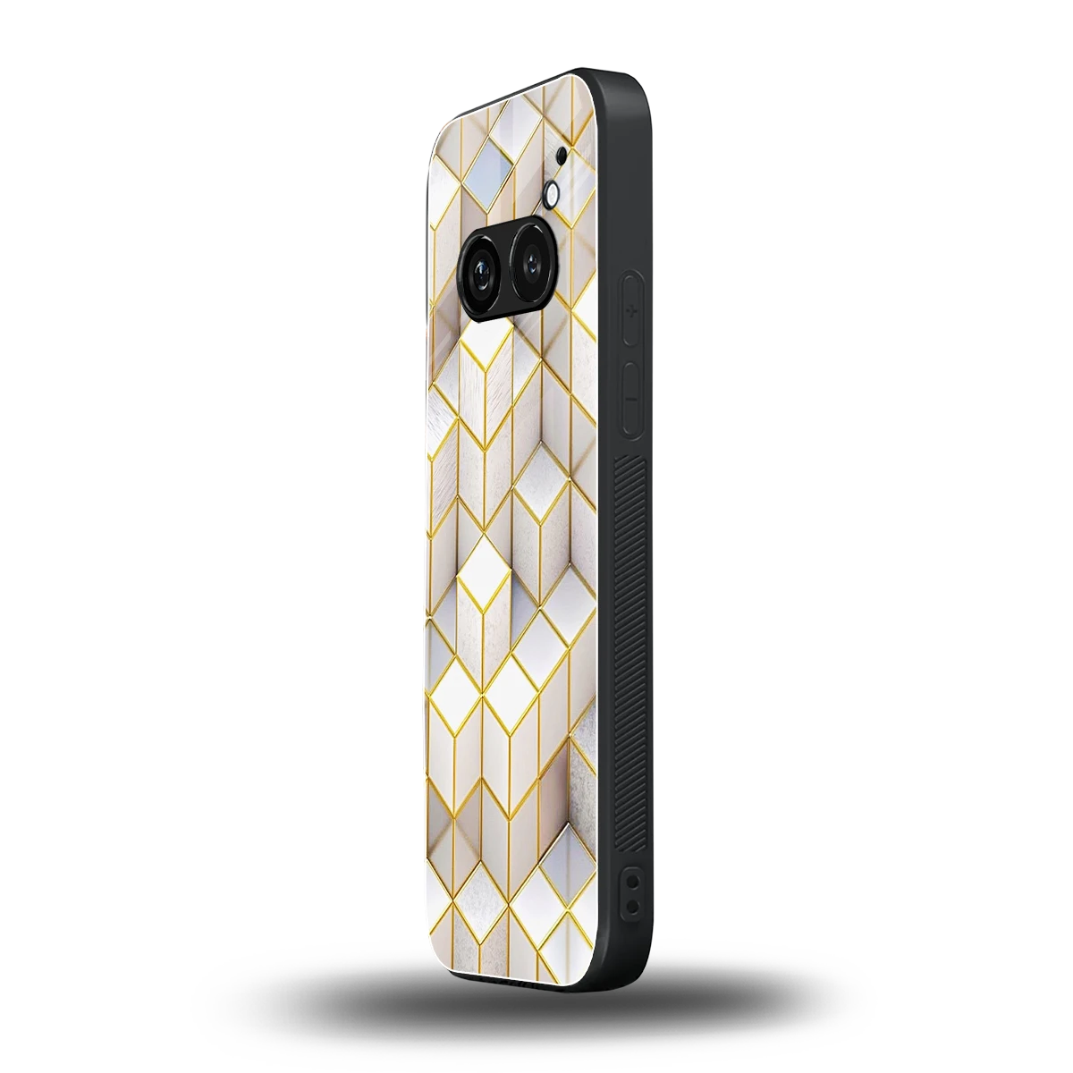 Golden Geometry nothing phone 2a plus mobile cover | shockproof glass phone case