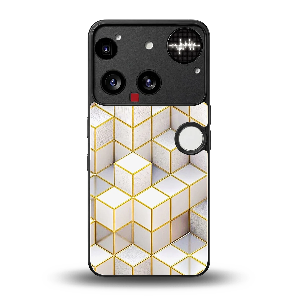 Golden Geometry back phone cover | glass case for nothing phone 3