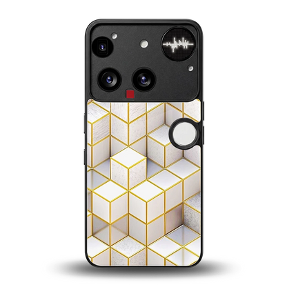 Golden Geometry back phone cover | glass case for nothing phone 3