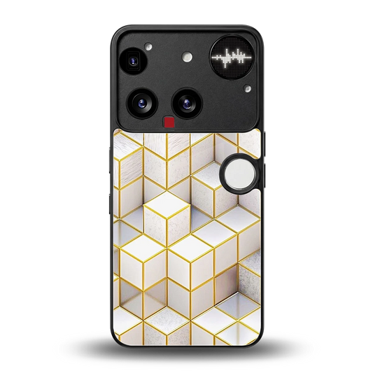 Golden Geometry back phone cover | glass case for nothing phone 3