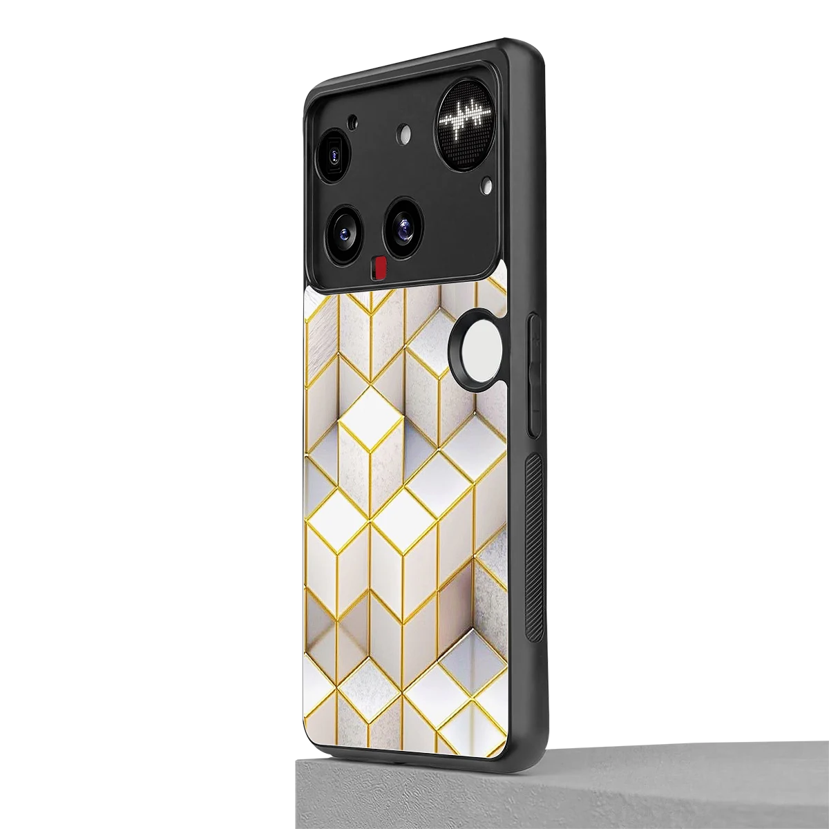 Golden Geometry nothing phone 3 mobile cover | shockproof glass phone case