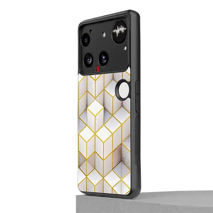 Golden Geometry nothing phone 3 mobile cover | shockproof glass phone case