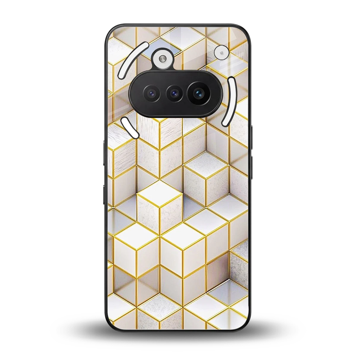 Golden Geometry back phone cover | glass case for nothing phone 3a