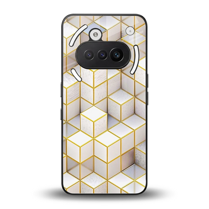 Golden Geometry back phone cover | glass case for nothing phone 3a