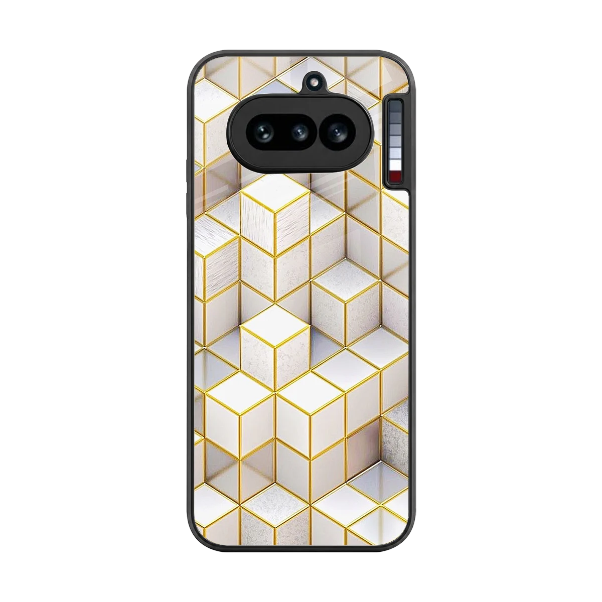 Golden Geometry back phone cover | glass case for nothing phone 4a