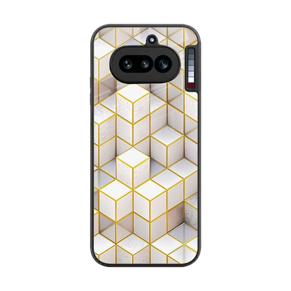 Golden Geometry back phone cover | glass case for nothing phone 4a