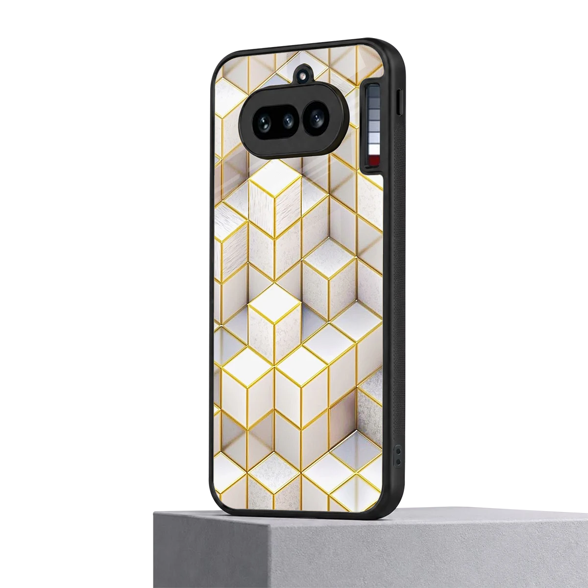 Golden Geometry nothing phone 4a mobile cover | shockproof glass phone case