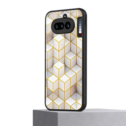 Golden Geometry nothing phone 4a mobile cover | shockproof glass phone case